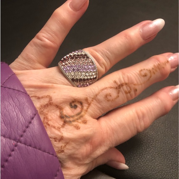 Park Lane Size 10 Wisteria Ring Ombre Purples Sparkly Statement 🆕 - Picture 2 of 9